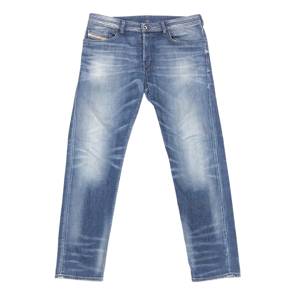 Diesel Buster Regular Slim Tapered Jeans Men's Size 38 38X32 Blue Mid Rise